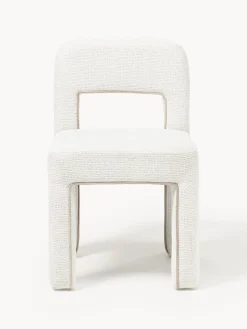 Silla tapizada en tejido bouclé Ana