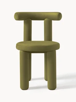 Silla tapizada en terciopelo Calan