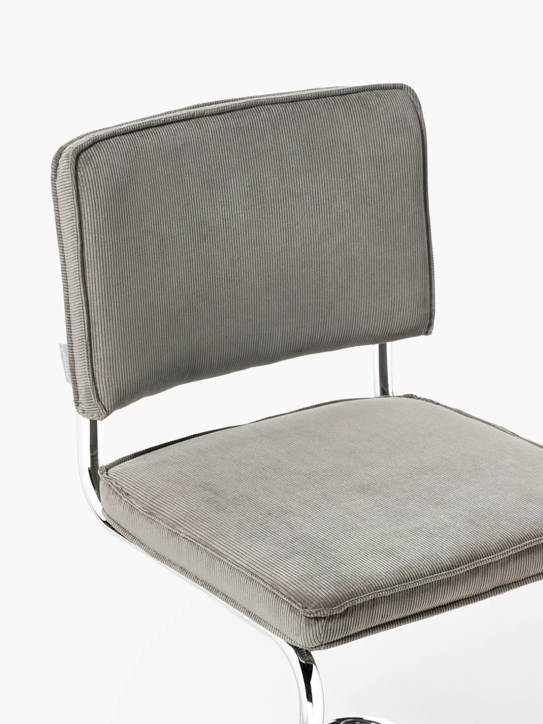 Sillas cantilever de pana Kink, 2 uds.