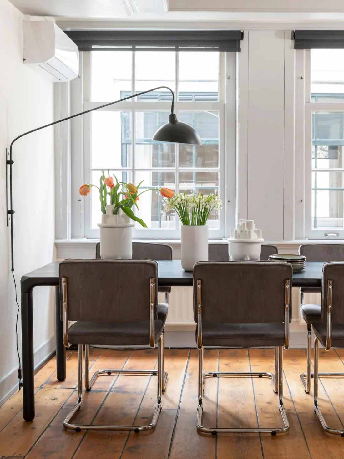 Sillas cantilever de pana Kink, 2 uds.