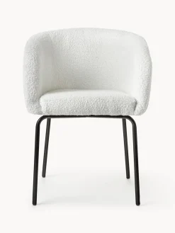 Sillas con reposabrazos en tejido bouclé Alani, 2 uds