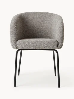 Sillas con reposabrazos en tejido bouclé Alani, 2 uds.