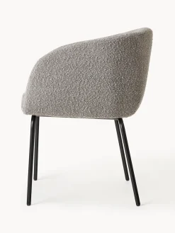 Sillas con reposabrazos en tejido bouclé Alani, 2 uds.