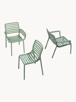 Sillas de jardín apilables con reposabrazos Doga, 2 uds.