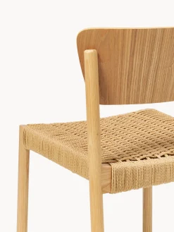 Sillas de madera y ratán Danny, 2 uds.