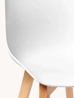 Sillas de plástico con patas de madera Dave, 2 uds.