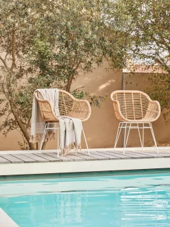 Sillas de polirratán con reposabrazos Costa, 2 uds.