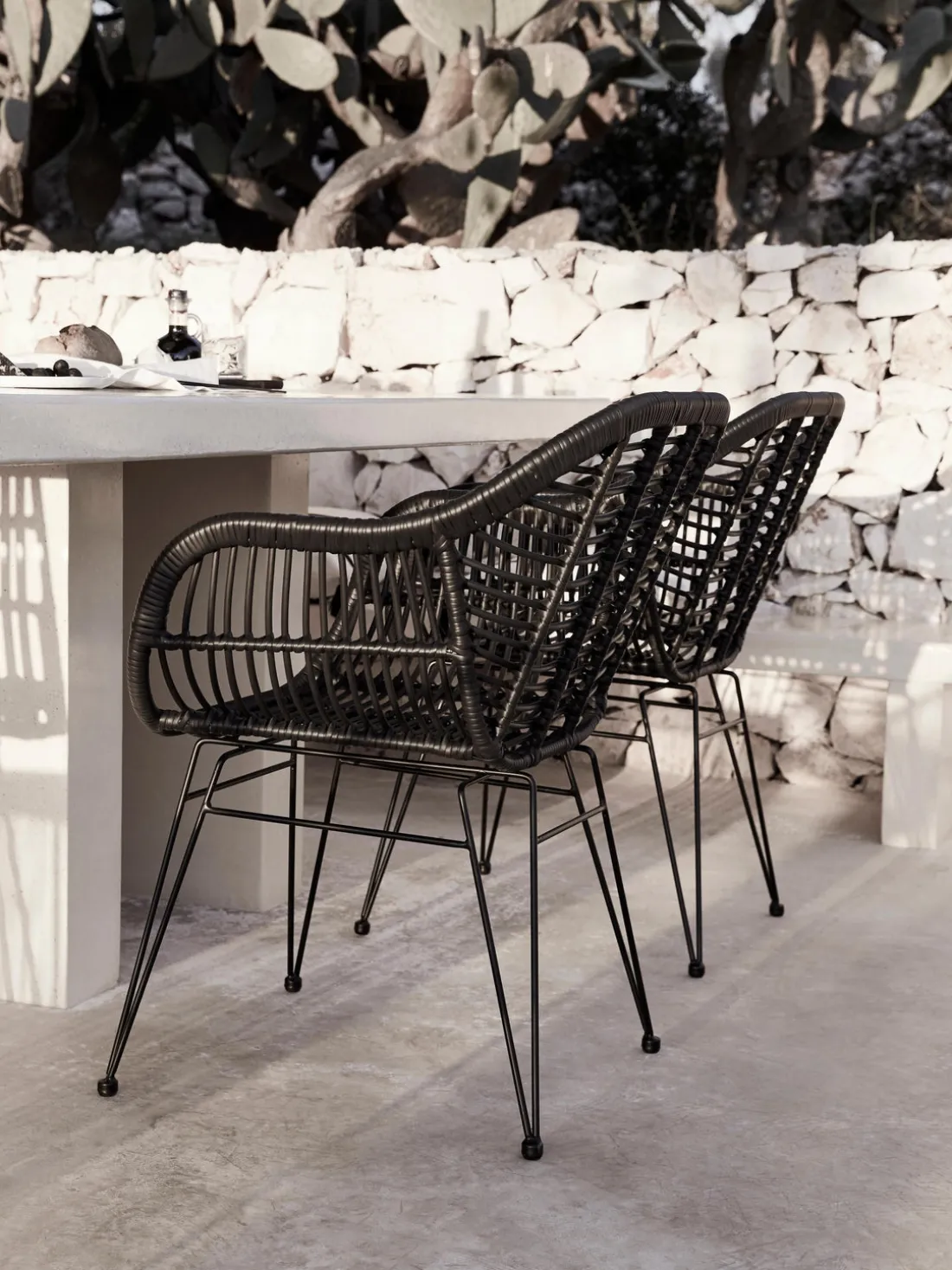 Sillas de ratán con reposabrazos Costa, 2 uds.