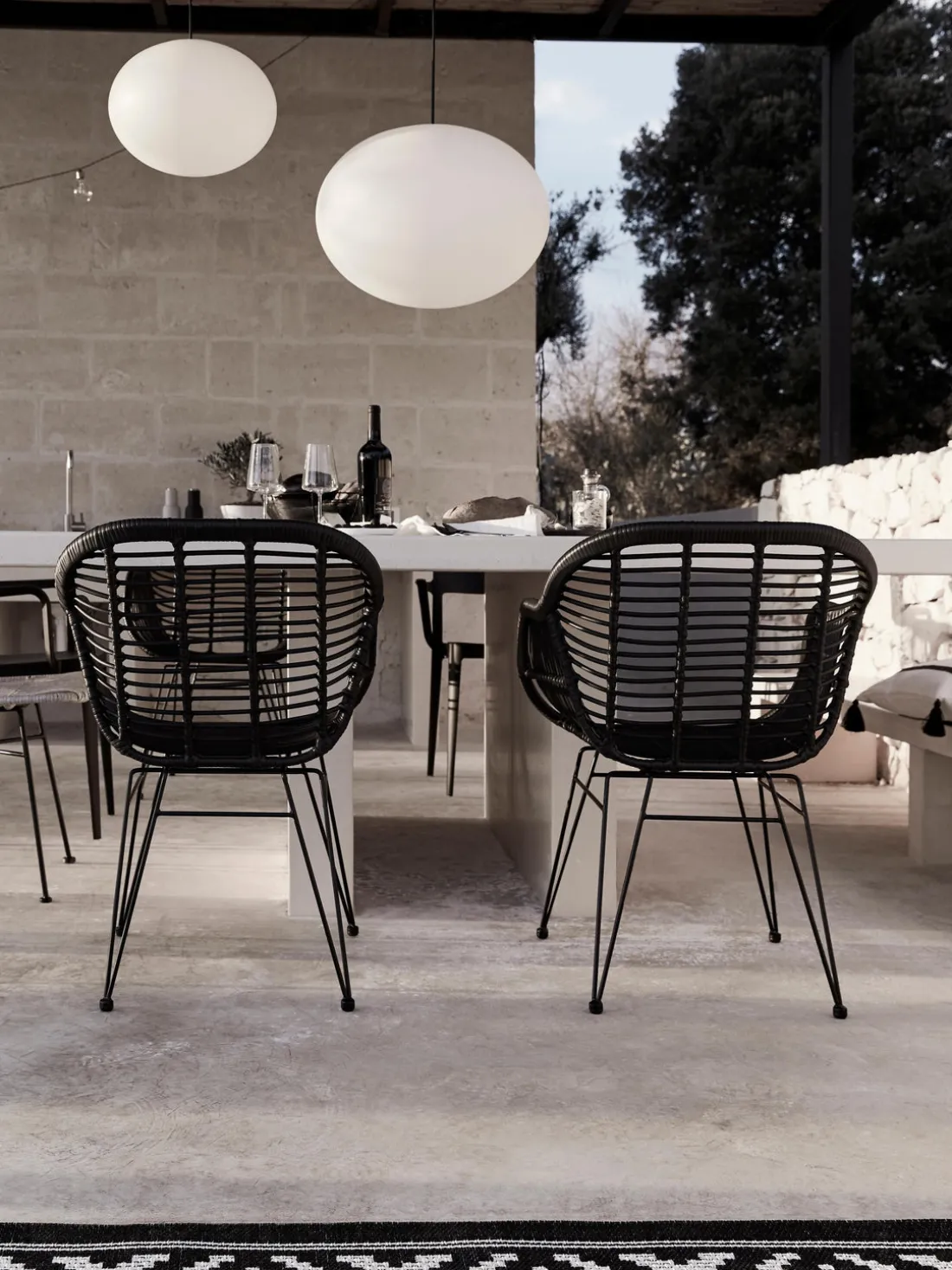 Sillas de ratán con reposabrazos Costa, 2 uds.