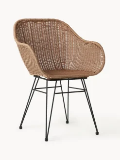 Sillas de ratán con reposabrazos Costa, 2 uds.