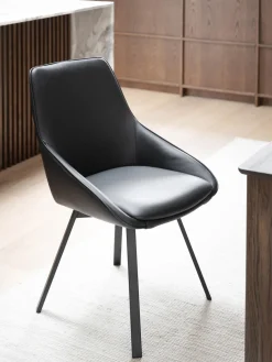 Sillas giratorias de cuero Alison, 2 uds.