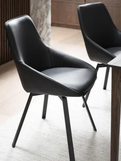 Sillas giratorias de cuero Alison, 2 uds.