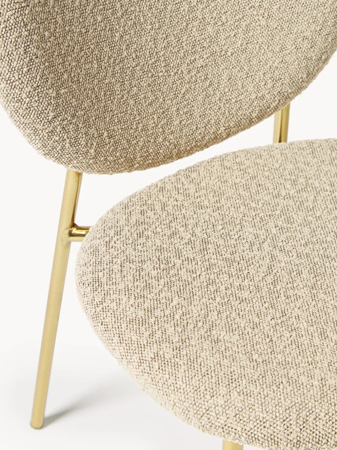 Sillas tapizadas en tejido bouclé Ulrica, 2 uds.