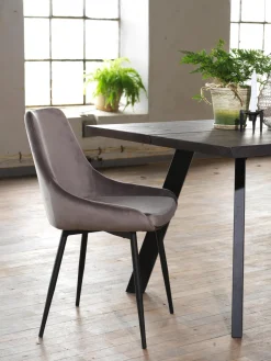 Sillas tapizadas en terciopelo Sierra, 2 uds.