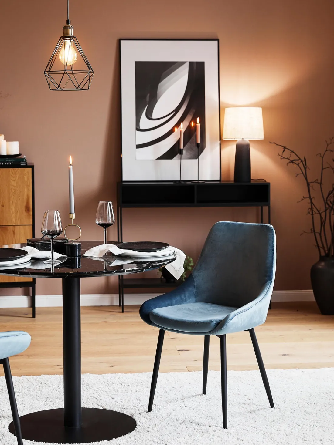 Sillas tapizadas en terciopelo Sierra, 2 uds.