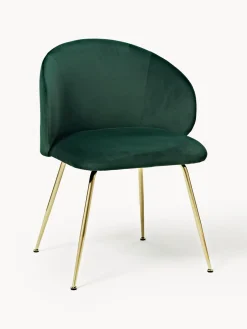 Sillas tapizadas en terciopelo Luisa, 2 uds.