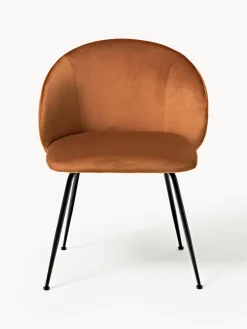 Sillas tapizadas en terciopelo Luisa, 2 uds.