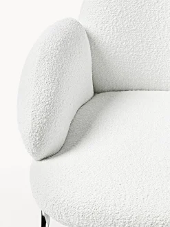 Sillón cóctel en tejido bouclé con patas de metal Luan