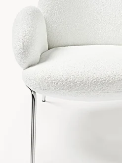 Sillón cóctel en tejido bouclé con patas de metal Luan