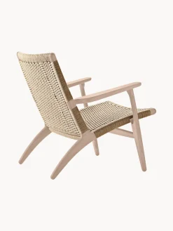 Sillón con asiento y respaldo tejidos a mano CH25