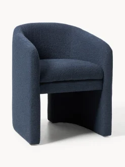 Sillón con reposabrazos en tejido bouclé Mairo