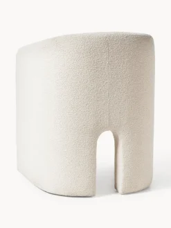 Sillón con reposabrazos en tejido bouclé Mairo