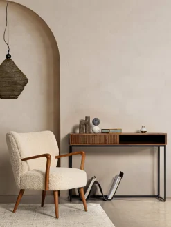 Sillón de borreguillo con reposabrazos Moritz