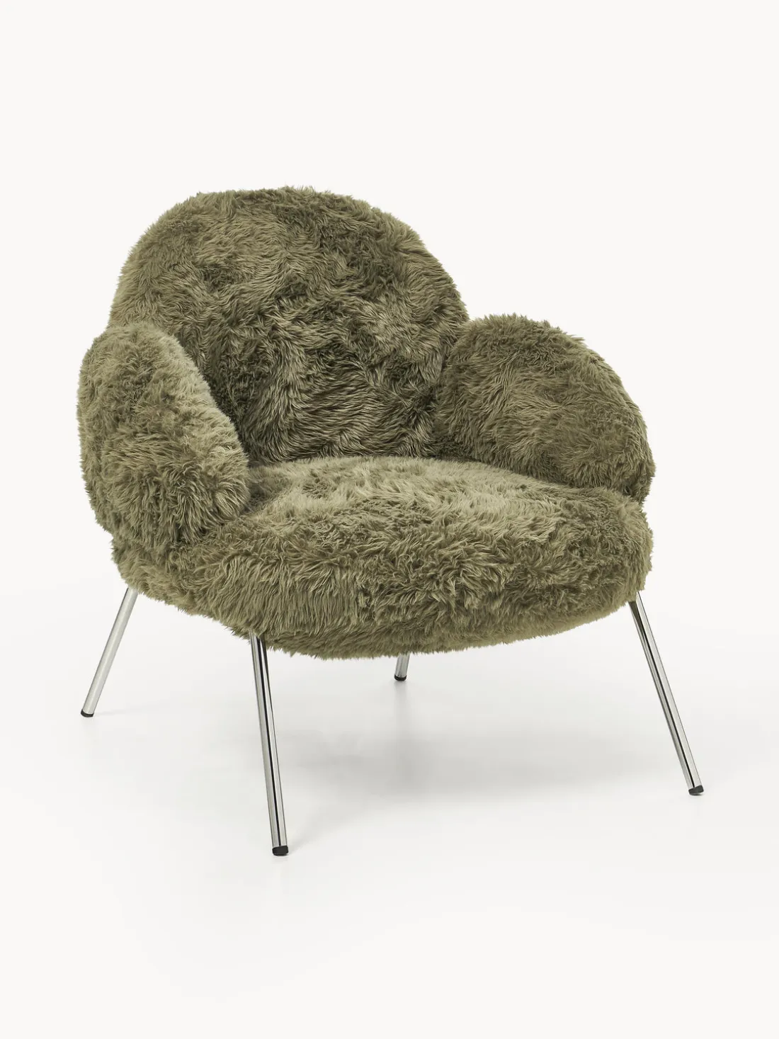 Sillón de cuero sintética con patas de metal Luan