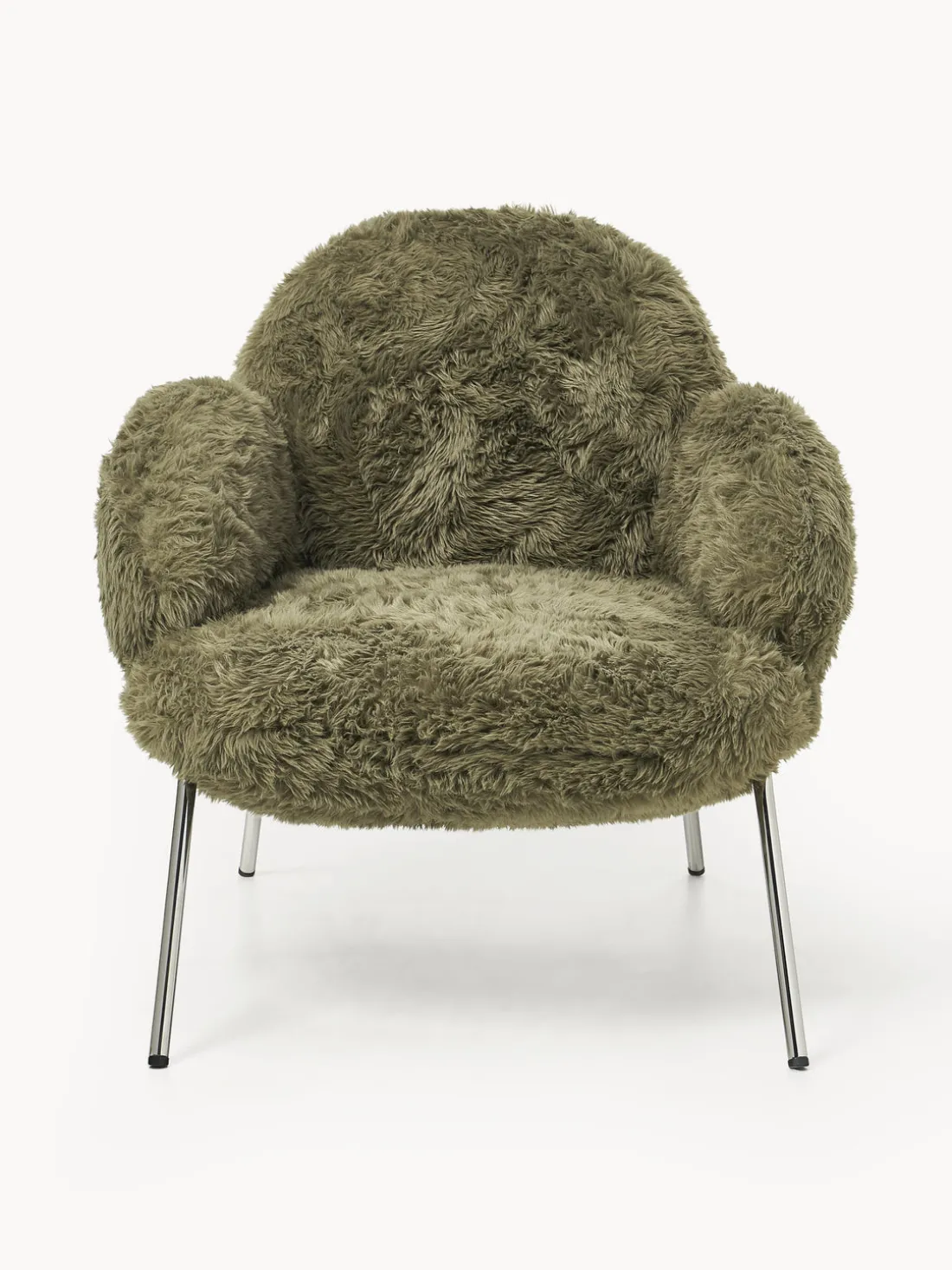 Sillón de cuero sintética con patas de metal Luan