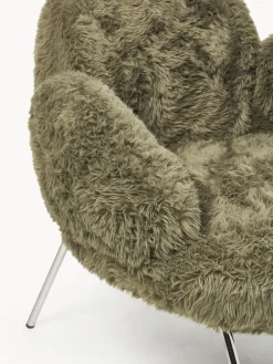 Sillón de cuero sintética con patas de metal Luan