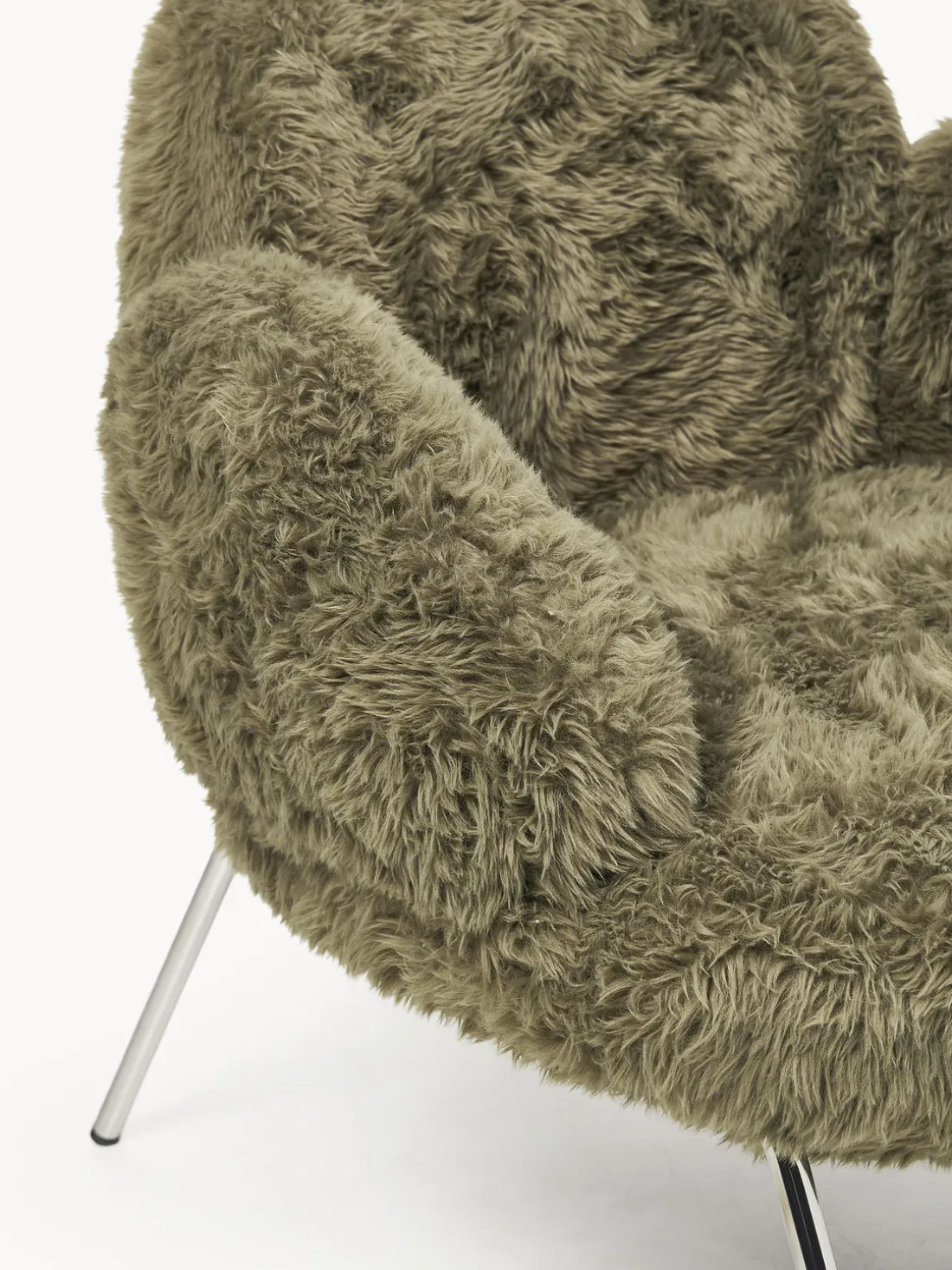 Sillón de cuero sintética con patas de metal Luan