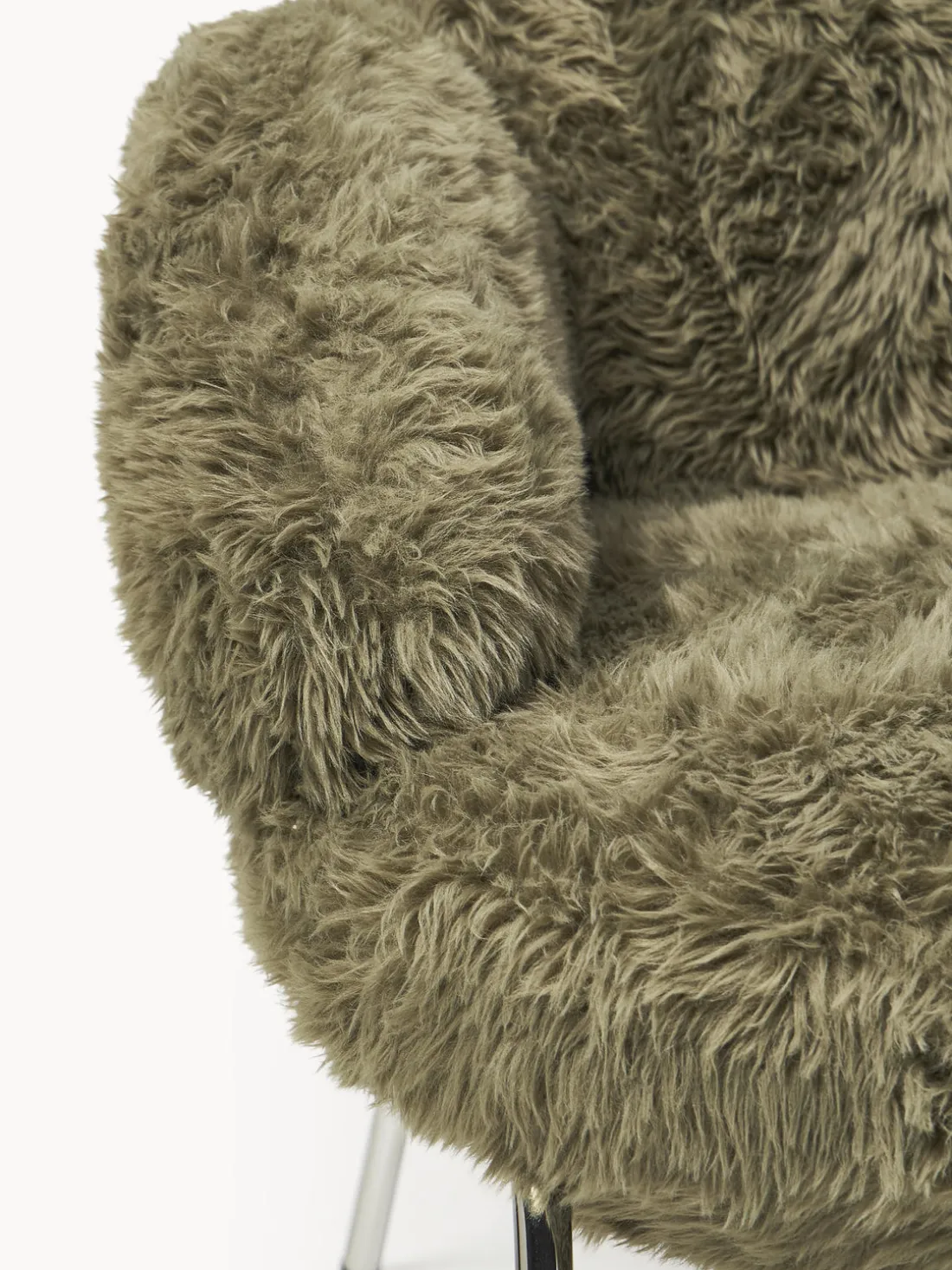 Sillón de cuero sintética con patas de metal Luan