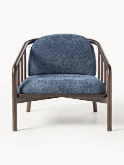 Sillón de madera de fresno con tapizado de borreguillo Balin