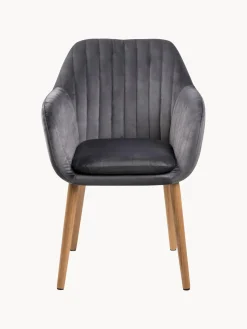 Sillón de terciopelo con patas de madera Emilia