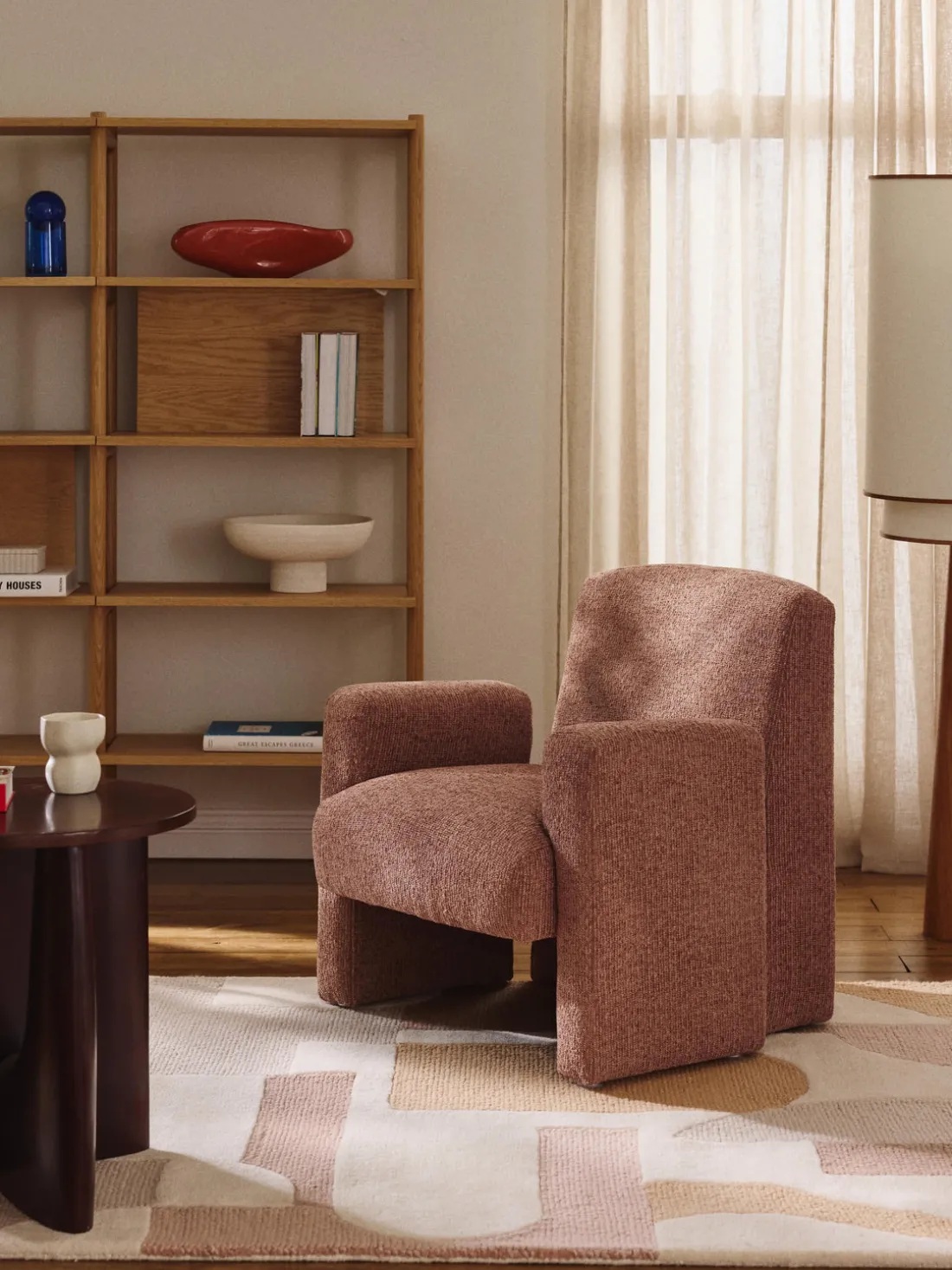 Sillón en tejido bouclé Aven