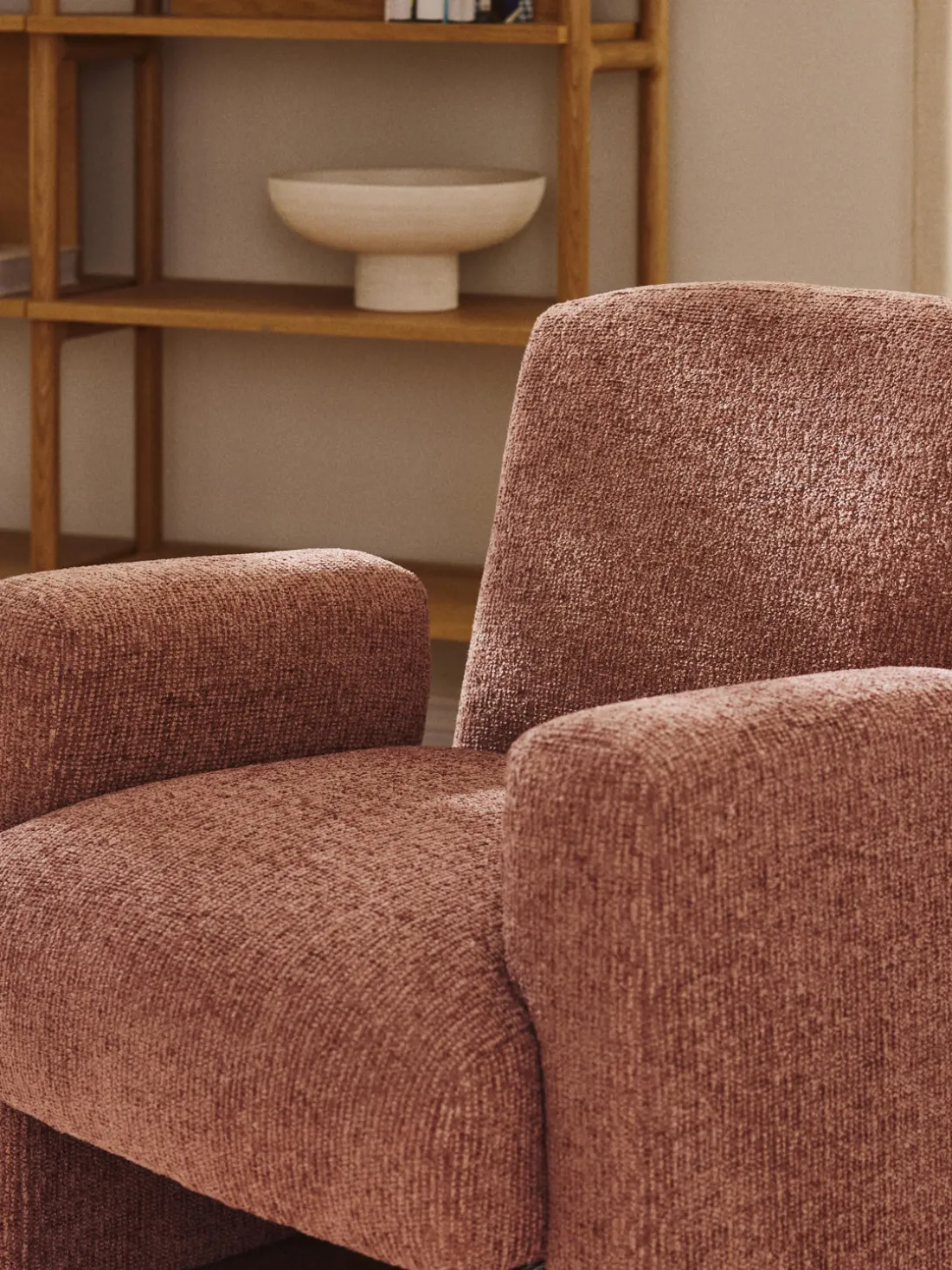 Sillón en tejido bouclé Aven