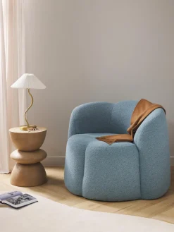 Sillón en tejido bouclé Fleur