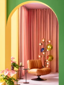 Sillón giratorio de cuero Napa