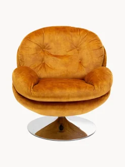 Sillón giratorio de terciopelo Cosy