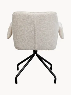 Sillón giratorio en tejido bouclé Bess