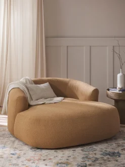 Sillón lounge grande en tejido bouclé Sofia