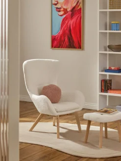 Sillón orejero de borreguillo Wing