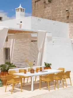 Sillones de jardín apilables con reposabrazos Net, 2 uds.