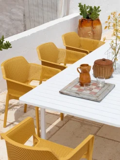 Sillones de jardín apilables con reposabrazos Net, 2 uds.