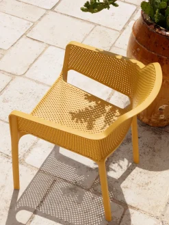 Sillones de jardín apilables con reposabrazos Net, 2 uds.