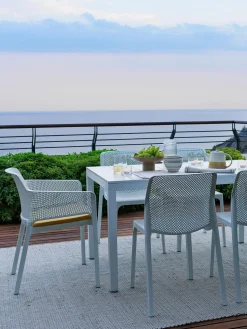 Sillones de jardín apilables con reposabrazos Net, 2 uds.