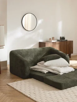 Sofá cama de borreguillo bouclé Eliot (2 plazas)