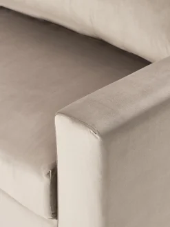 Sofá cama de terciopelo Tasha (3 plazas), con espacio de almacenamiento