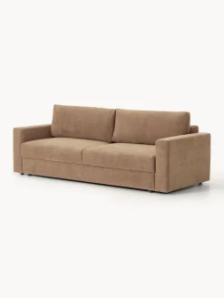 Sofá cama de terciopelo Tasha (3 plazas), con espacio de almacenamiento