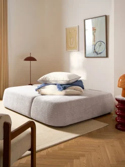 Sofá cama rinconera de borreguillo con espacio de almacenamiento Pao